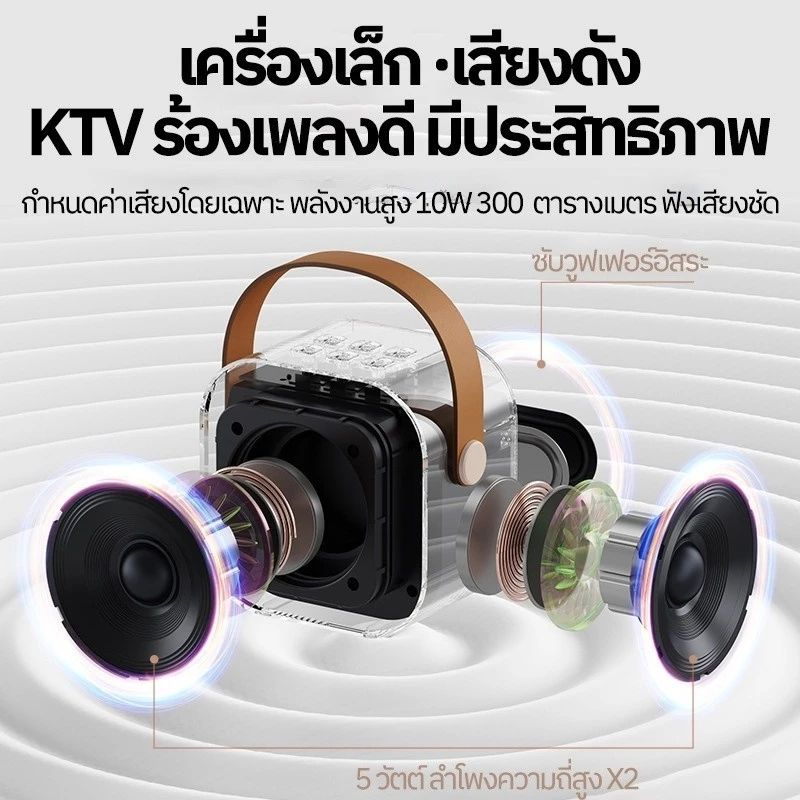 ลำโพงบลูทูธ-พร้อมไมค์ไร้สาย-ไมโครโฟน