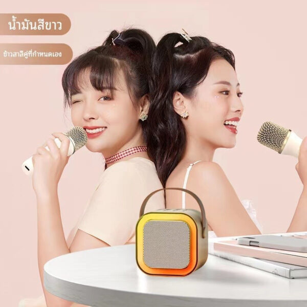 Mini K12 ลำโพงบลูทูธไมโครโฟนคู่