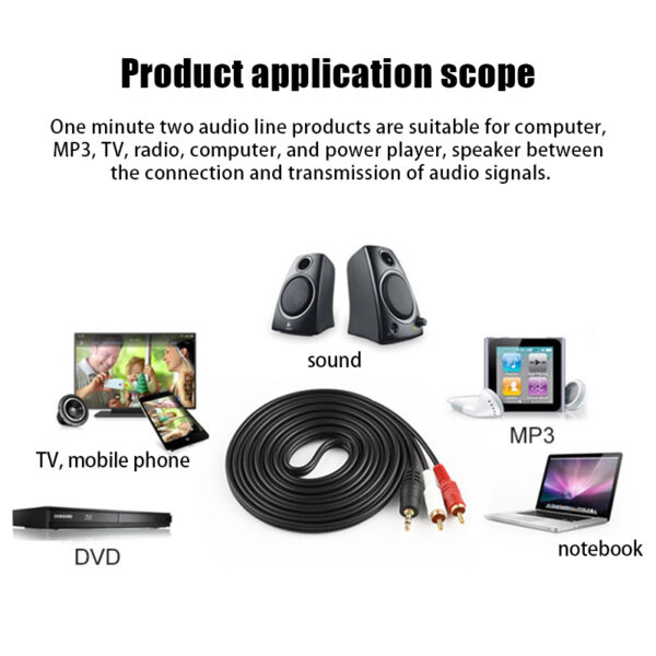 สายลำโพง 3.5mm to RCA 1 ออก 2 สาย