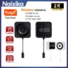 5MP Tuya หน้าต่างกล้อง 2.4G WiFi กล้องรักษาความปลอดภัยภายในบ้านในร่มสี Night Vision การตรวจจับการเคลื่อนไหว 24/7 การบันทึกแก้วเฝ้าระวัง