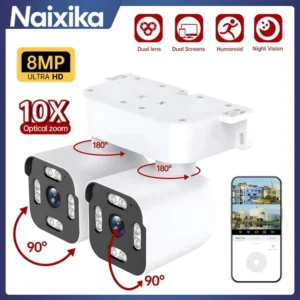 5MP 10X ซูม PTZ Wifi Bullet กล้อง IP เลนส์คู่กลางแจ้งการติดตามอัตโนมัติกันน้ํา Panoramic View กล้องวงจรปิดการเฝ้าระวังวิดีโอกล้อง