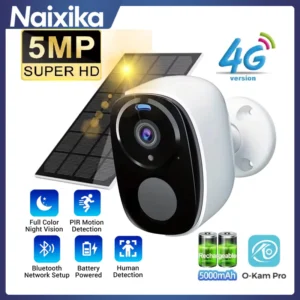2K 5MP 4G พลังงานแสงอาทิตย์ความปลอดภัยกล้องไร้สายกลางแจ้งสี Night Vision แบตเตอรี่ขับเคลื่อนสนับสนุน 2.4G PIR กันน้ํา 2-Way Alexa