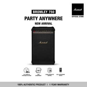 [NEW ARRIVAL] MARSHALL Bromley 750 Black And Brass - รับประกัน 1 ปี + ส่งฟรี - ลำโพงบลูทูธ ลำโพงพกพา ลำโพงปาร์ตี้