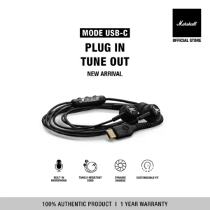 [NEW ARRIVAL] MARSHALL Mode USB-C Black - รับประกัน 1 ปี + ส่งฟรี - หูฟัง หูฟังอินเอียร์ หูฟังมีสาย