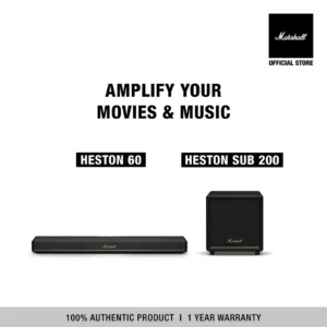 [NEW ARRIVAL l BUNDLE SET] MARSHALL Heston 60 Black + Heston Sub 200 Black - รับประกัน 1 ปี + ผ่อน 0% สูงสุด 10 เดือน