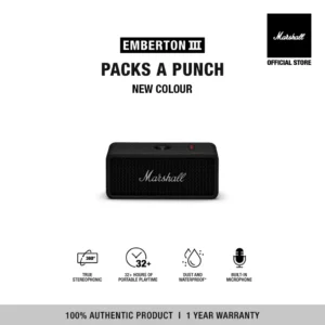 [NEW COLOUR] MARSHALL Emberton III Black and Silver - รับประกัน1ปี + ส่งฟรี - ลำโพงพกพา ลำโพง Bluetooth