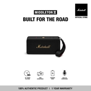 [NEW ARRIVAL] MARSHALL Middleton II Black And Brass - รับประกัน 1 ปี + ส่งฟรี - ลำโพง ลำโพงบลูทูธ ลำโพงพกพา