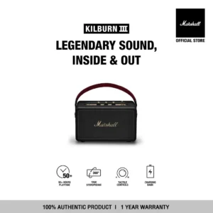 MARSHALL Kilburn III BLACK AND BRASS - รับประกัน 1 ปี + ส่งฟรี - ลำโพงบลูทูธ ลำโพงพกพา