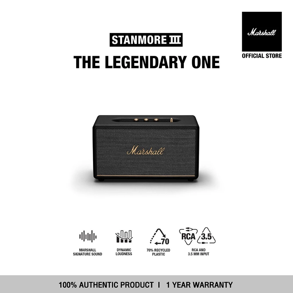 MARSHALL Stanmore III Black - รับประกัน 1 ปี + ส่งฟรี- ลำโพงบลูทูธ ลำโพง marshall ลําโพง bluetooth