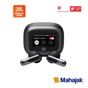 JBL Live Flex 3 หูฟัง Smart Charging Case ควบคุมหูฟังได้ผ่านหน้าจอสัมผัสบนเคส ใช้งานได้สูงสุด 50 ชม.