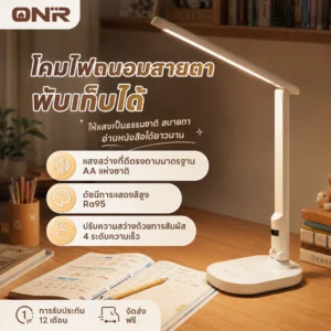 ONR โคมไฟอ่านหนังสือ LED 15W Table Lamp พับได้ ปรับมุมได้ ระบบสัมผัส 4 ระดับ Ra95 มีแบบเสียบปลั๊ก/ชาร์จได้